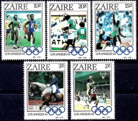 Zaire year 1984 stamps - Olympic Games Los Angeles set MNH