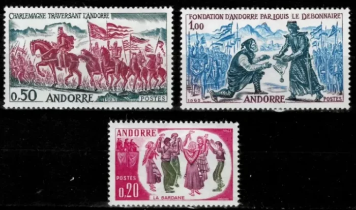 Andorra French year 1963 stamps Historical events full set