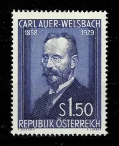 Austria 1954 Carl von Welsbach postage stamp