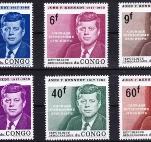 Congo year 1964 stamps John F. Kennedy set MNH