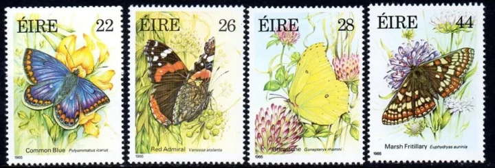 Ireland 1985 Butterflies postage stamps set