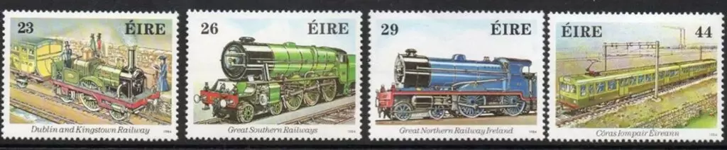 Ireland year 1984 - Irish Railway full set stamps