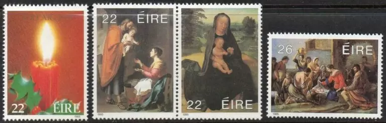 Ireland year 1985 stamps Christmas / Paintings MNH** complete set