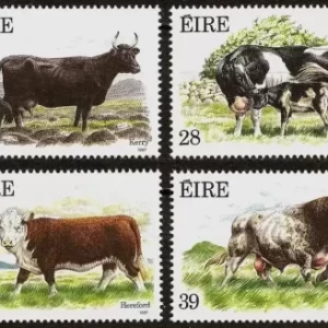 Ireland year 1987 Animals / Irish Cattle stamps set