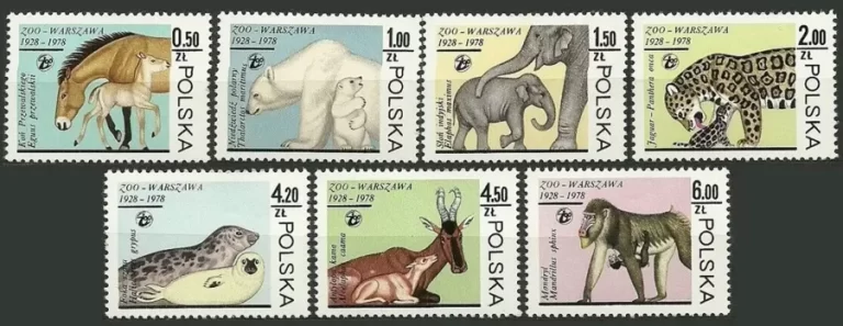 Poland 1978 Warsaw Zoo Animals postage stamps set