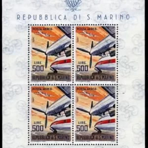 San Marino year 1965 Airmail / airplane stamps