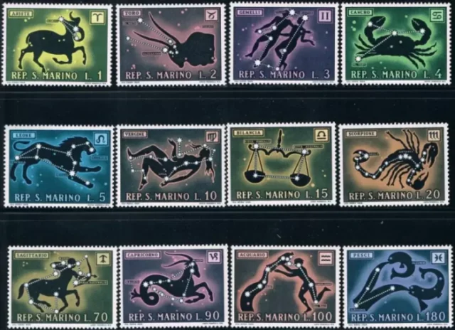 San Marino year 1970 Zodiac / Astrology stamps set MNH