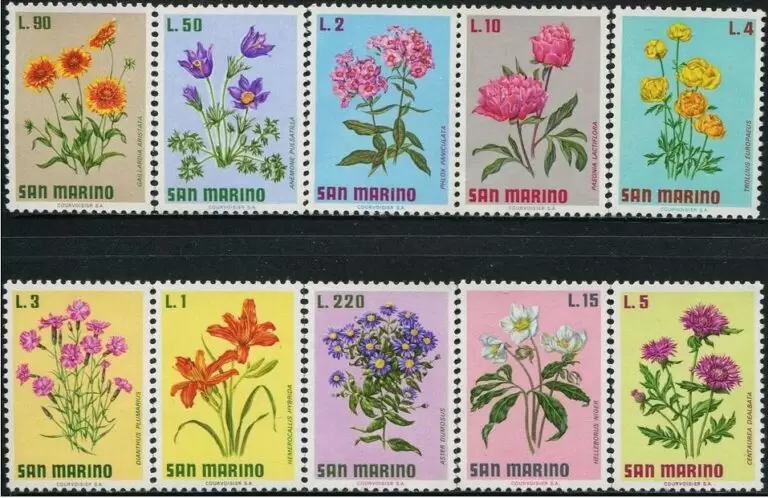 San Marino year 1971 Flowers stamps