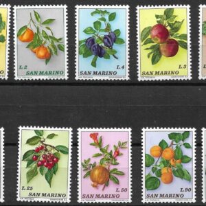 San Marino year 1973 stamps Flora / Fruits complete set ☀ MNH **