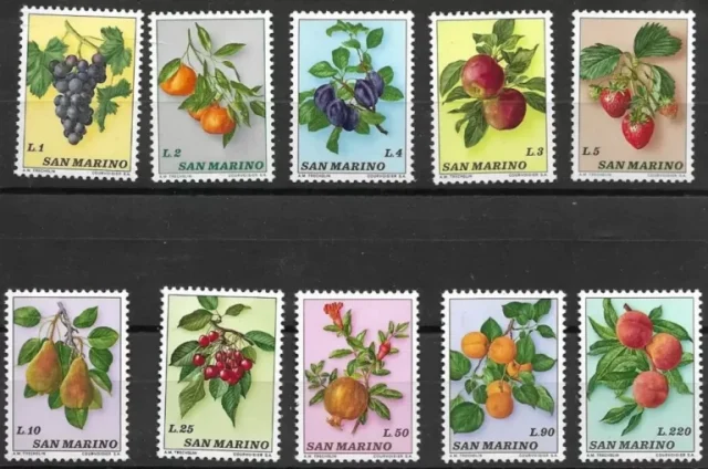 San Marino year 1973 stamps Flora / Fruits complete set