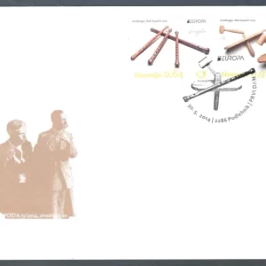 Slovenia 2014 Europa CEPT folk musical instruments FDC