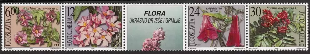 Yugoslavia year 2001 Flora / Flowers stamps