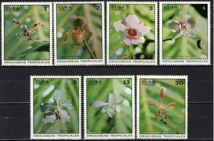 Cuba Caribbean 1973 Flowers Orchids postage stamps set