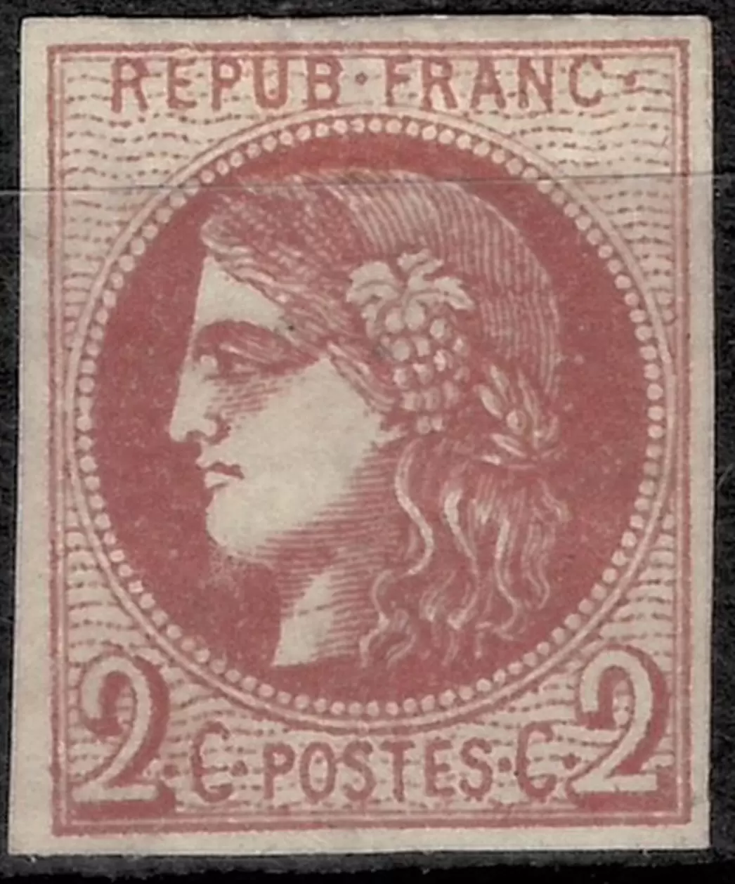 France 1870 2c Brown – Unused postage stamp