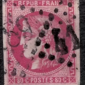 France year 1870 - 80c Carmine stamp Mi 44