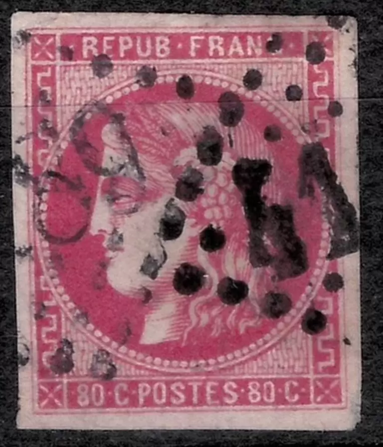 France year 1870 - 80c Carmine stamp Mi 44