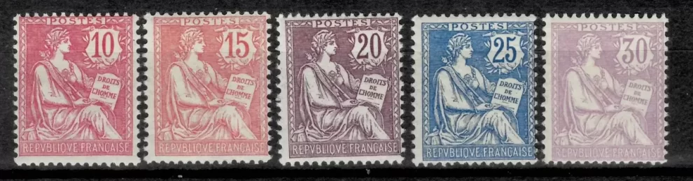 France 1902 year stamps Mouchon type II Unused MNH set