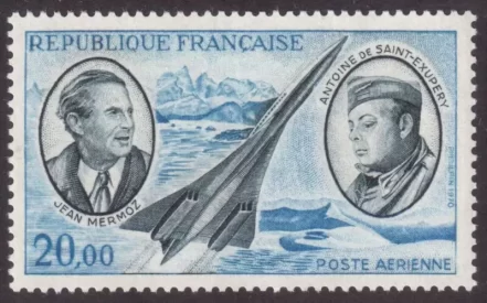 France 1970 Plane Concorde postage stamp