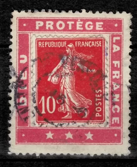 France year 1910 stamps 10c "Dieu protège la France"