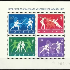 Poland 1963 postage stamps World Fencing Championship in Gdansk