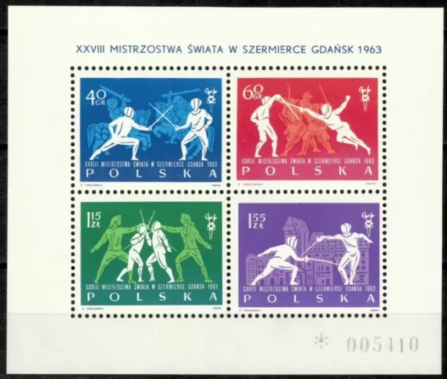 Poland 1963 postage stamps World Fencing Championship in Gdansk