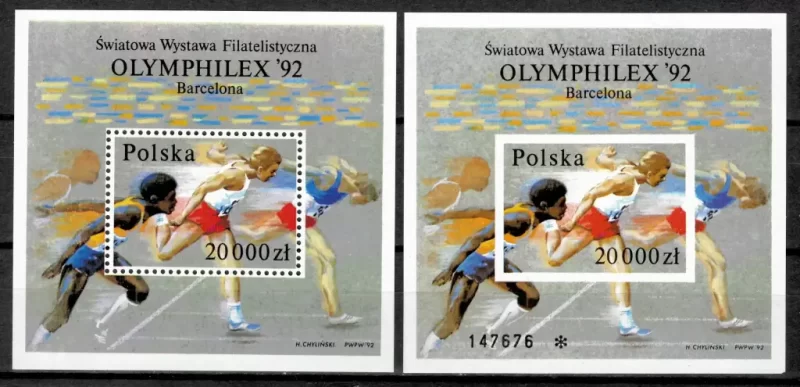 Poland year 1992 stamps Summer Olympics in Barcelona full set