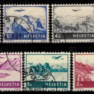 Switzerland year 1940 stamps Airmail Mi. 387-94 ☀ Used set