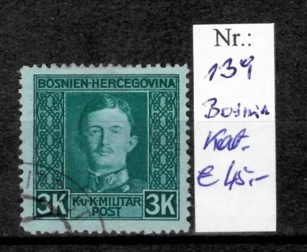 Bosnia 1917 Mi 139 – 3K Used stamp