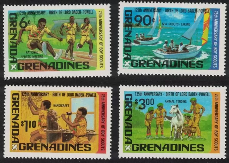 Grenada Grenadines year 1982 stamps Boy Scouts Lord Baden-Powell full set