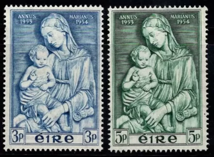 Ireland year 1954 stamps The Year of Maria full set