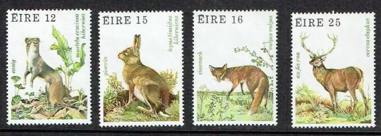 Ireland year 1980 stamps Animals complete set