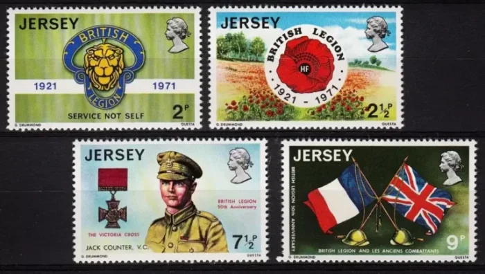 Jersey 1971 British Legion postage stamps set