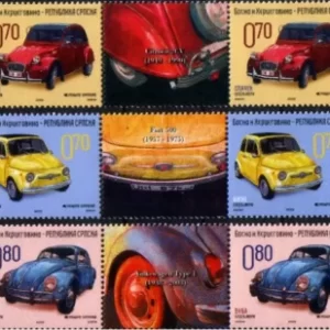 Bosnia year 2009 stamps Old-timers Citroen, VW Beetle, FIAT 500