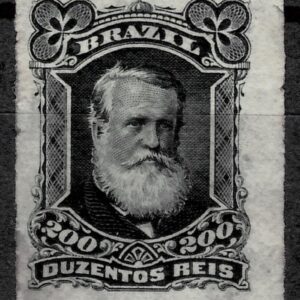 Brasil year 1876 stamp - Emperor Dom Pedro 200R MH