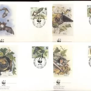 Bulgaria 1989 WWF – Fauna Fruit Bats bat FDC set