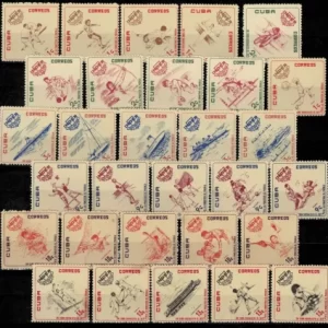 Cuba / Caribbean 1962 National Sports Institute postage stamps