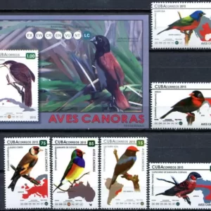 Cuba 2015 Fauna Birds Songbirds postage stamps set