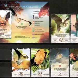 Cuba year 2019 stamps Fauna - bats full set