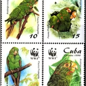 Cuba year 1998 stamps Fauna Birds Parrots full set ☀ MNH**