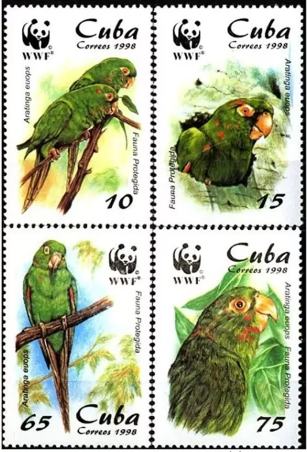 Cuba year 1998 stamps Fauna Birds Parrots full set ☀ MNH**