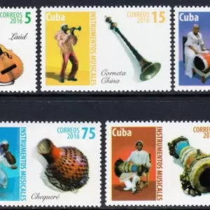 Cuba year 2016 stamps Folk Musical Instruments