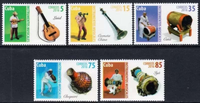 Cuba year 2016 stamps Folk Musical Instruments