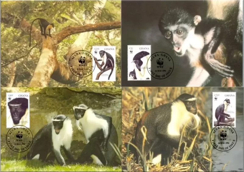 Ghana 1994 W.W.F. – Fauna Diana Monkey