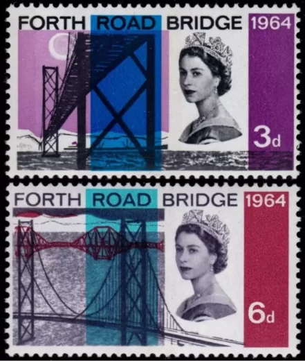 Great Britain year 1964 stamps Forth Road Bridge set