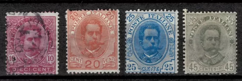 Italy year 1893 /1896 stamps King Umberto