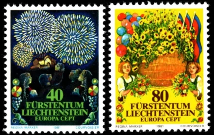 Liechtenstein year 1981 stamps Europa CEPT Folklore