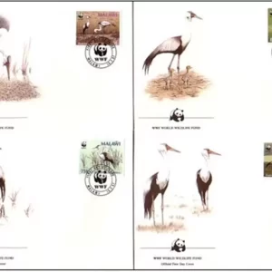 Malawi 1987 WWF Fauna / Wattle Crane bird set FDC