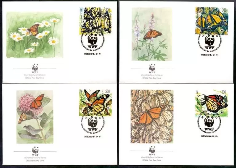 Mexico 1988 WWF Fauna / Butterflies FDC set