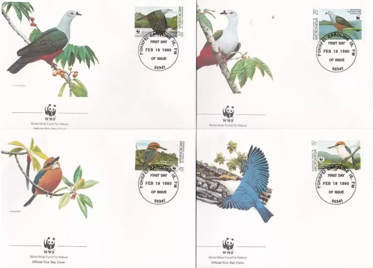 Micronesia 1990 Fauna Endangered Birds FDC