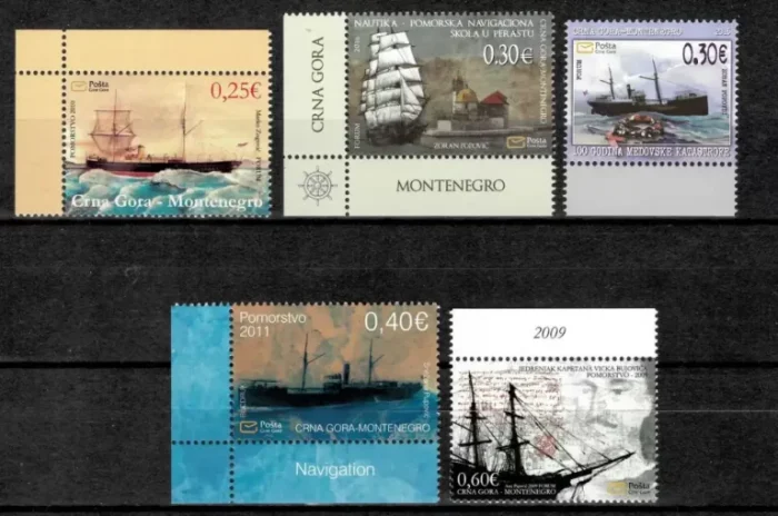 Montenegro 2009/2016 Sailing Ships postage stamps